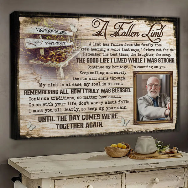 Personalized Canvas Prints, Custom Photo, Memorial Gifts, Sympathy Gifts, A Fallen Limb Dem Canvas