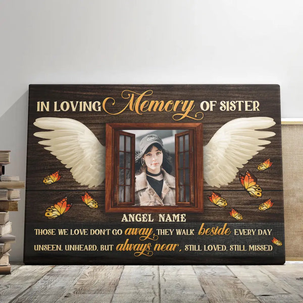 Personalized Canvas Prints, Custom Photo, Memorial Gifts, Sympathy Gifts, Remembrance Gifts, In Loving Memory Of Sister Dem Canvas