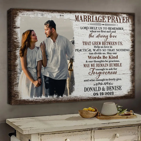 Personalized Canvas Prints, Custom Photo, Couple Gift, Gift For Wedding Shower Marriage Prayer Dem Canvas