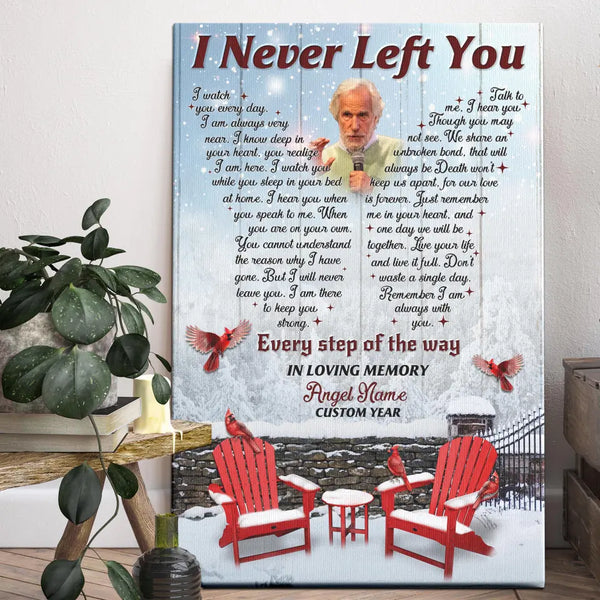 Personalized Canvas Prints, Custom Photo, Memorial Gifts, Sympathy Gifts, Gifts For Christmas, Christmas I Never Left You Dem Canvas
