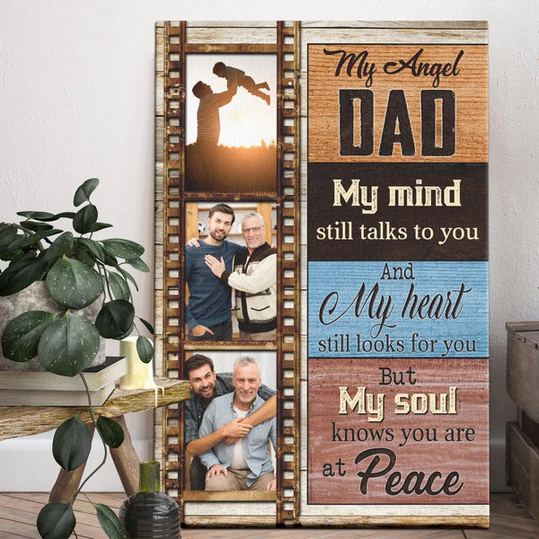 Personalized Photo Canvas Prints, Custom Photo, Memorial Gift, Remembrance Gift, Sympathy Gift For Loss Of Dad Dem Canvas