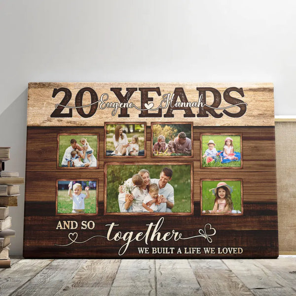 Personalized Canvas Prints, Custom Photos, Couple Gifts, Anniversary Gifts, 20th Anniversary Couple Love Wife Husband  Dem Canvas