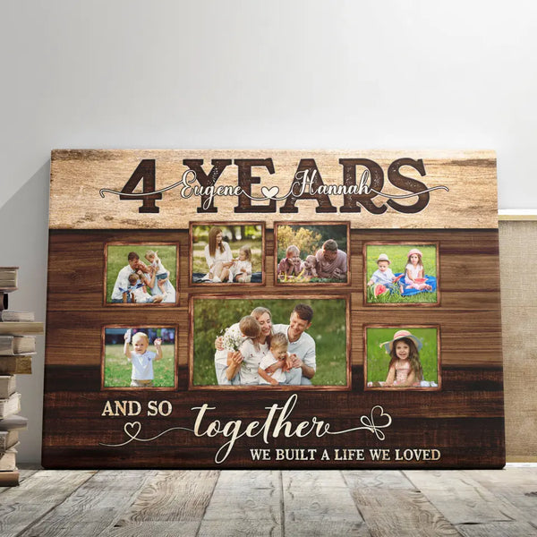Personalized Canvas Prints, Custom Photos, Couple Gifts, Anniversary Gifts, 4th Anniversary Couple Love Wife Husband Dem Canvas