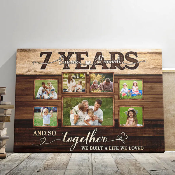 Personalized Canvas Prints, Custom Photos, Couple Gifts, Anniversary Gifts, 7th Anniversary Couple Love Wife Husband Dem Canvas