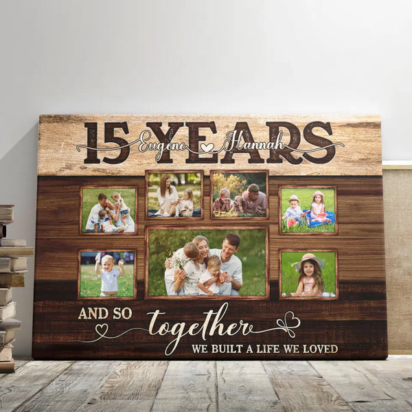 Personalized Canvas Prints, Custom Photos, Couple Gifts, Anniversary Gifts, 15th Anniversary Couple Love Wife Husband Dem Canvas