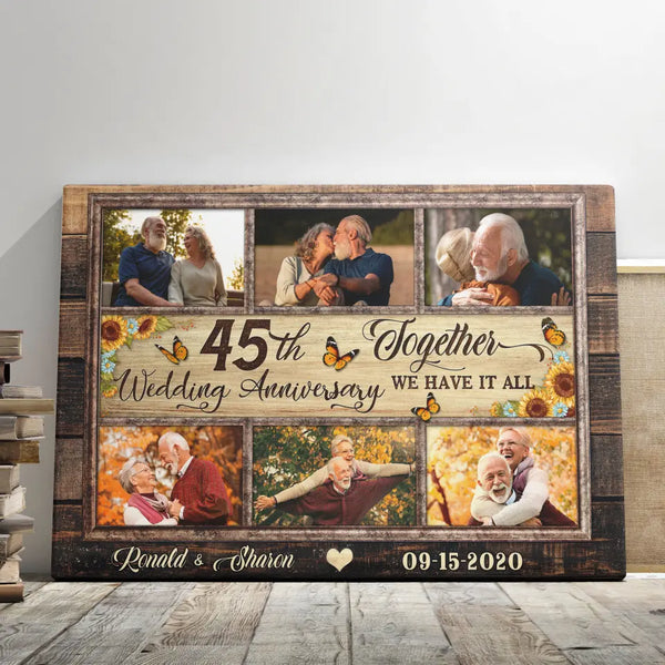Personalized Canvas Prints, Custom Photos, Couple Gifts, Anniversary Gifts, 45th Anniversary Photo Gift Together We Have It All Dem Canvas