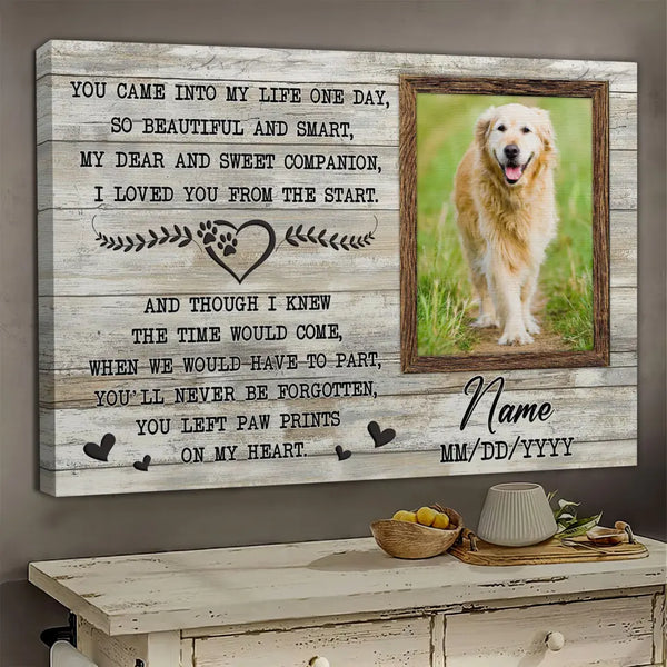 Personalized Canvas Prints, Custom Photos, Sympathy Gifts for Dog Passing, Memorial Gifts for Dog Owners, Remembrance Gifts Dem Canvas