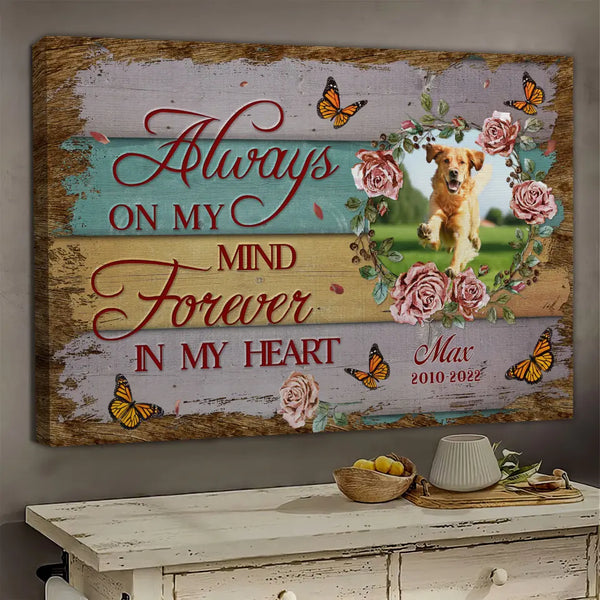 Personalized Canvas Prints, Custom Photos, Pet Memorial Gift, Remembrance Gifts, Canvas Wall Art Decor, Always On My Mind Dem Canvas