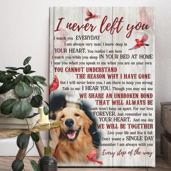 Personalized Canvas Prints, Custom Photo, Remembrance Gifts, Pet Memorial Gifts, Sympathy Gifts, I Never Left You Dem Canvas