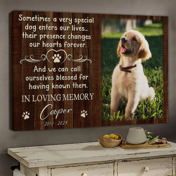 Personalized Canvas Prints, Custom Photos, Dog Memorial Gifts, Pet Memorial Gifts, Remembrance Gifts, Sometimes A Very Special Dog Dem Canvas