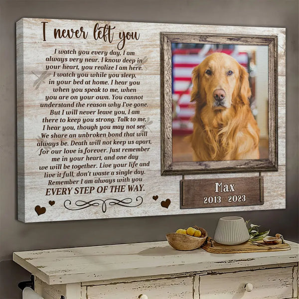 Personalized Canvas Prints, Custom Photo, Remembrance Gifts, Sympathy Gifts, Pet Gifts, Memorial Gifts, I Never Left You Dem Canvas