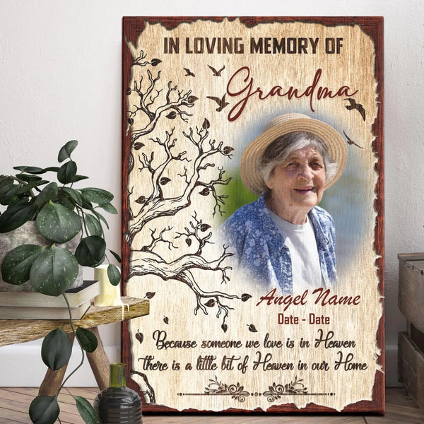 Personalized Canvas Prints, Custom Photo Sympathy Gifts, Remembrance Gifts, Bereavement Gifts, Loss Of Grandma, Heaven In Our Home Dem Canvas