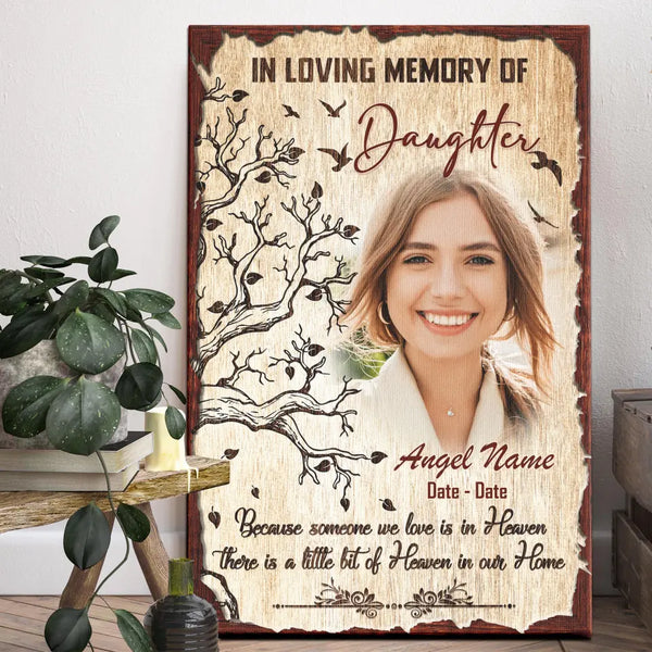 Personalized Canvas Prints, Custom Photo Sympathy Gifts, Remembrance Gifts, Bereavement Gifts, Loss Of Daughter, Heaven In Our Home Dem Canvas