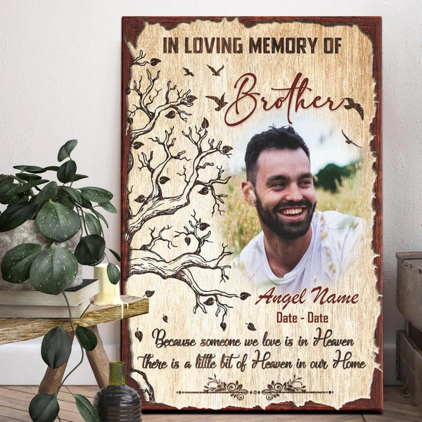 Personalized Canvas Prints, Custom Photo Sympathy Gifts, Remembrance Gifts, Bereavement Gifts, Loss Of Brother, Heaven In Our Home Dem Canvas
