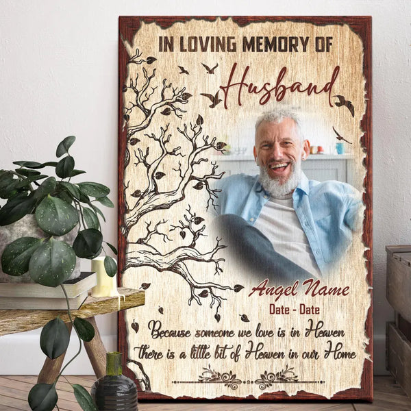 Personalized Canvas Prints, Custom Photo Sympathy Gifts, Remembrance Gifts, Bereavement Gifts, Loss Of Husband, Heaven In Our Home Dem Canvas