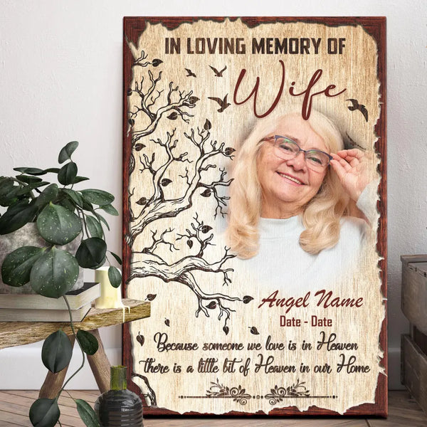 Personalized Canvas Prints, Custom Photo Sympathy Gifts, Remembrance Gifts, Bereavement Gifts, Loss Of Wife, Heaven In Our Home Dem Canvas