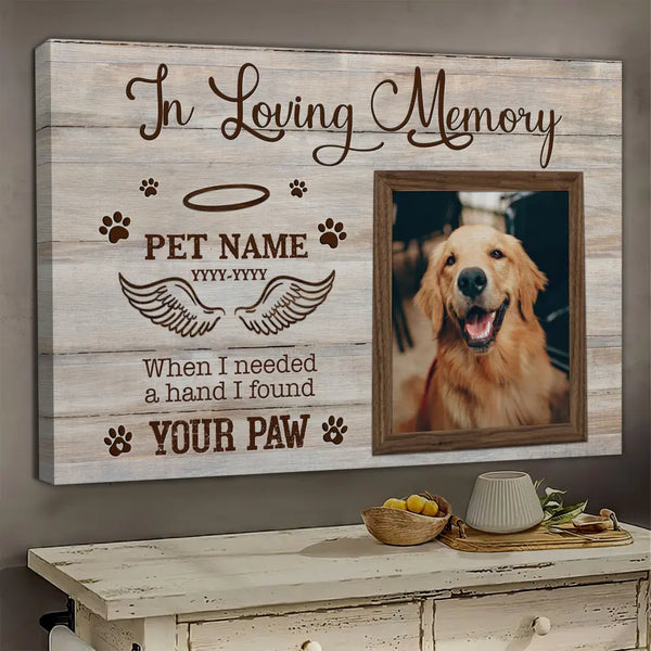 Personalized Canvas Prints, Custom Photo, Pet Remembrance Gifts, Pet Gifts, Dog Memorial Gifts, Remembering Pets Gift, Dog Memorabilia Dem Canvas