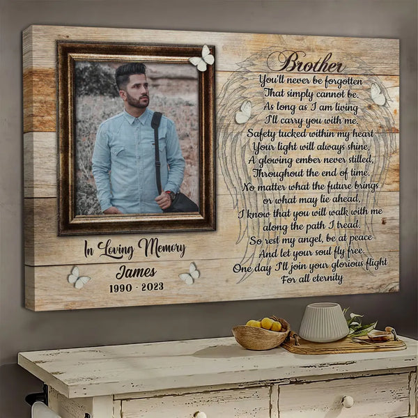 Personalized Canvas Prints, Custom Photos, Sympathy Gifts, Memorial Gifts, Remembrance Gifts, Gifts For Loss Of Brother Dem Canvas