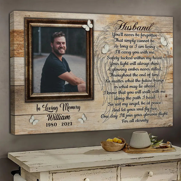Personalized Canvas Prints, Custom Photos, Sympathy Gifts, Memorial Gifts, Remembrance Gifts, Gifts For Loss Of Husband Dem Canvas