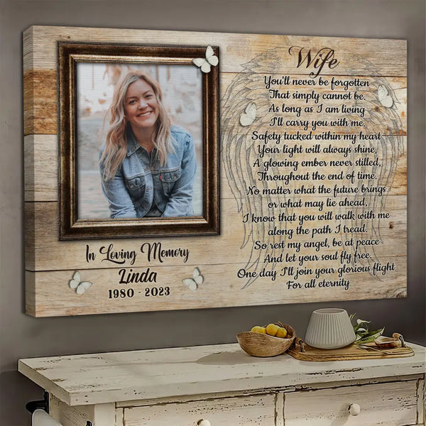 Personalized Canvas Prints, Custom Photos, Sympathy Gifts, Memorial Gifts, Remembrance Gifts, Gifts For Loss Of Wife Dem Canvas