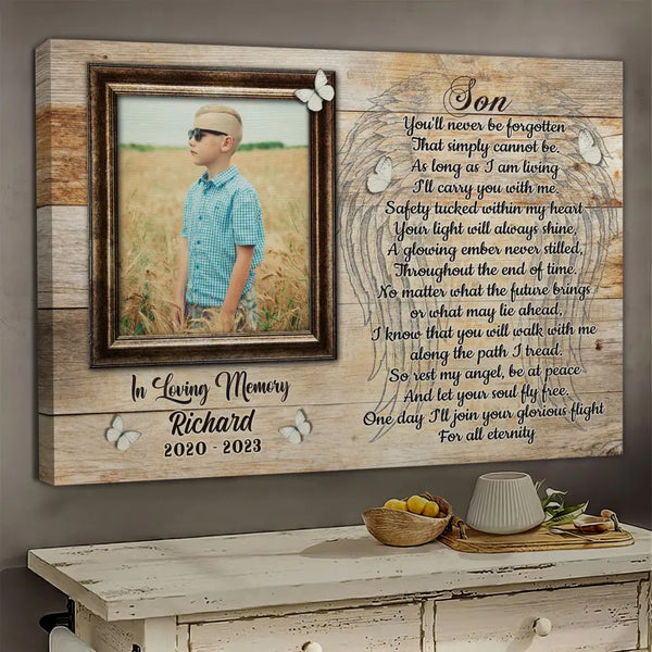 Personalized Canvas Prints, Custom Photos, Sympathy Gifts, Memorial Gifts, Remembrance Gifts, Gifts For Loss Of Son Dem Canvas