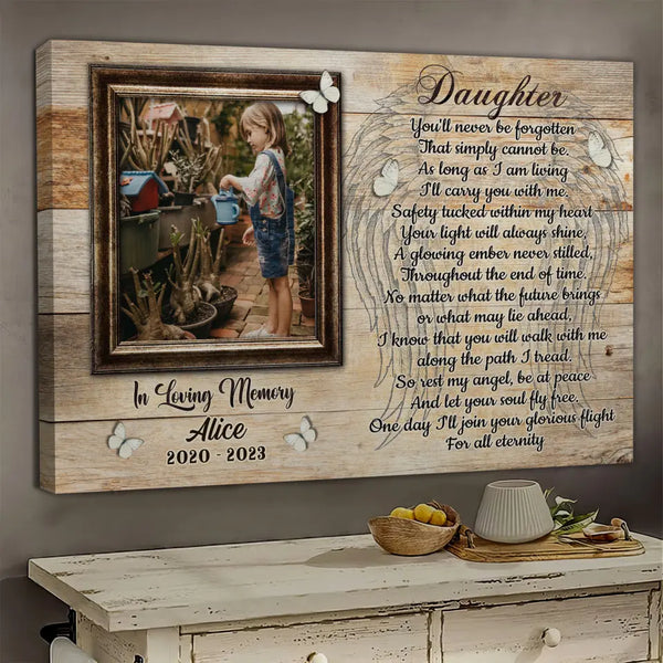 Personalized Canvas Prints, Custom Photos, Sympathy Gifts, Memorial Gifts, Remembrance Gifts, Gifts For Loss Of Daughter Dem Canvas