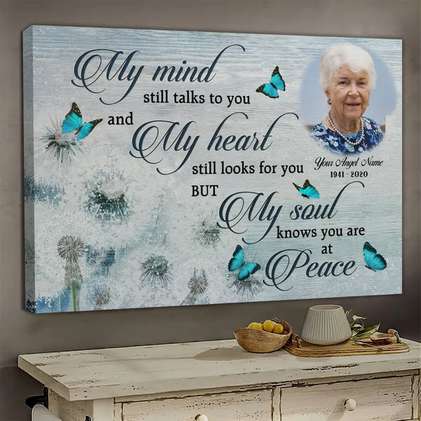 Personalized Canvas Prints, Custom Photos, Memorial Gifts, Remembrance Gifts, My Mind Still Talks To You Dem Canvas