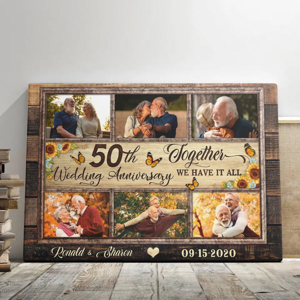 Personalized Canvas Prints, Custom Photos, Couple Gifts, Anniversary Gifts, 50th Anniversary Photo Gift Together We Have It All Dem Canvas