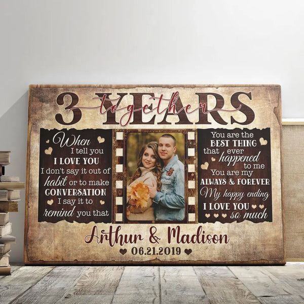 Personalized Canvas Prints, Custom Photos, Couple Gifts, Wedding Gifts, Unique 3 Years Anniversary Gift Dem Canvas