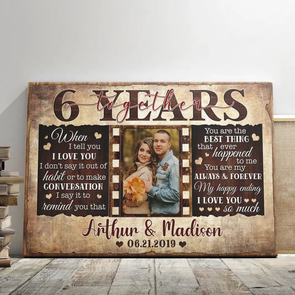 Personalized Canvas Prints, Custom Photos, Couple Gifts, Wedding Gifts, Unique 6 Years Anniversary Gift Dem Canvas