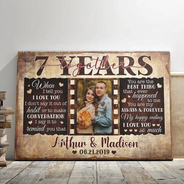 Personalized Canvas Prints, Custom Photos, Couple Gifts, Wedding Gifts, Unique 7 Years Anniversary Gift Dem Canvas