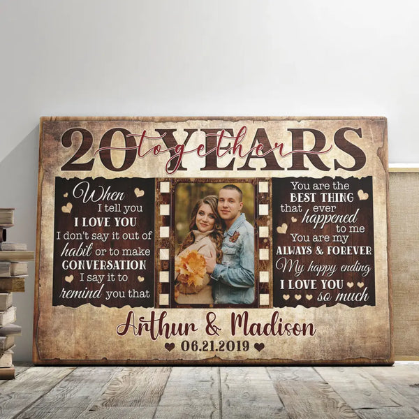 Personalized Canvas Prints, Custom Photos, Couple Gifts, Wedding Gifts, Unique 20 Years Anniversary Gift Dem Canvas