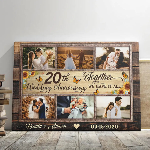 Personalized Canvas Prints, Custom Photos, Couple Gifts, Anniversary Gifts, 20th Anniversary Photo Gift Together We Have It All Dem Canvas