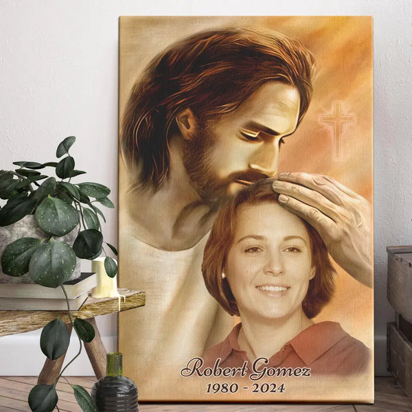 Personalized Canvas Prints, Custom Photo, Sympathy Gifts, Remembrance Gifts, Jesus Memorial Gifts, Loss Of Mom Memorial Gifts Dem Canvas