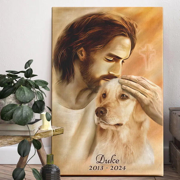 Personalized Canvas Prints, Custom Photo, Sympathy Gifts, Remembrance Gifts, Jesus Memorial Gifts, Loss Of Dog Memorial Gifts Dem Canvas