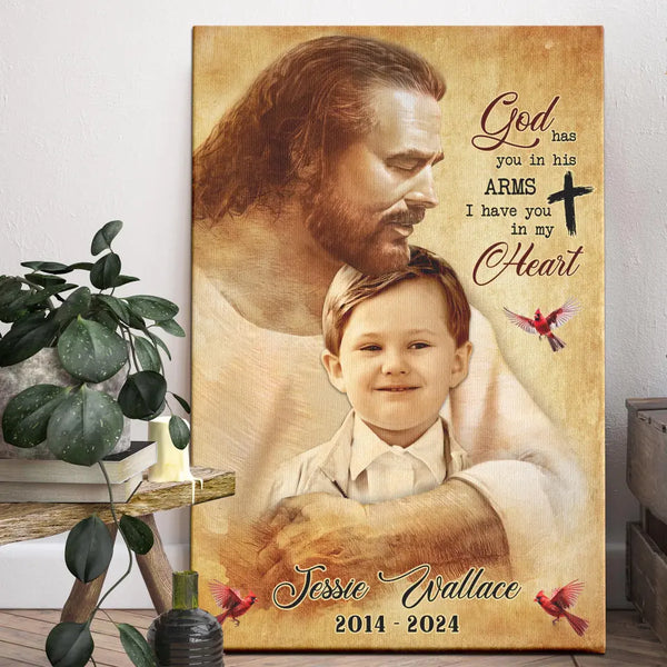 Personalized Canvas Prints, Custom Photo, Remembrance Gifts, Sympathy Gifts, Jesus Memorial Gifts, Loss Of Son Memorial Gifts Dem Canvas