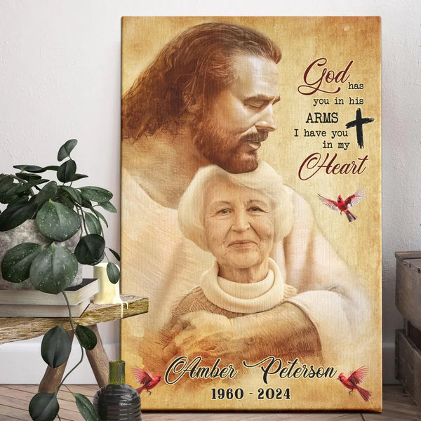 Personalized Canvas Prints, Custom Photo, Remembrance Gifts, Sympathy Gifts, Jesus Memorial Gifts, Loss Of Mom Memorial Gifts Dem Canvas