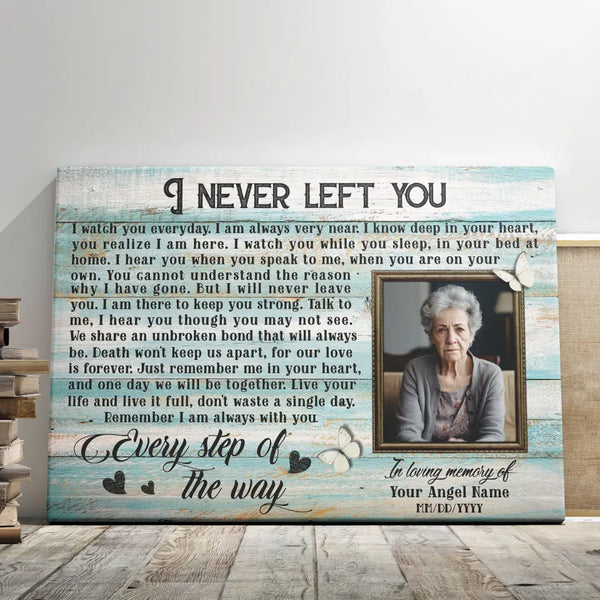 Personalized Canvas Prints, Custom Photo, Remembrance Gifts, Sympathy Gifts, Memorial Gifts, I Never Left You Dem Canvas