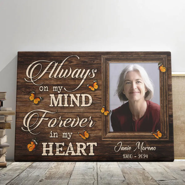 Personalized Canvas Prints, Custom Photo, Remembrance Gifts, Sympathy Gifts, Memorial Gifts, Always On My Mind Dem Canvas