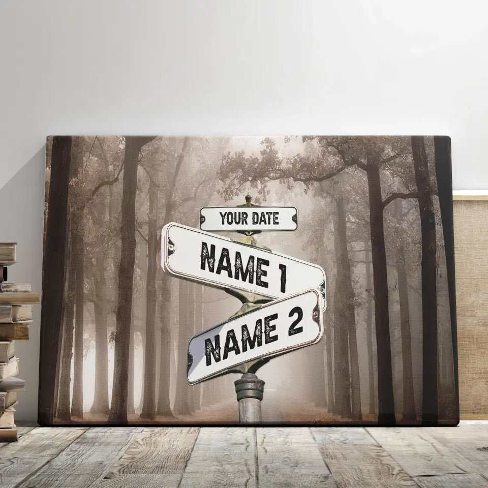 Personalized Street Sign Wall Art Vintage Street Sign For Couples Street Sign Gifts For The Wedding Anniversary Dem Canvas