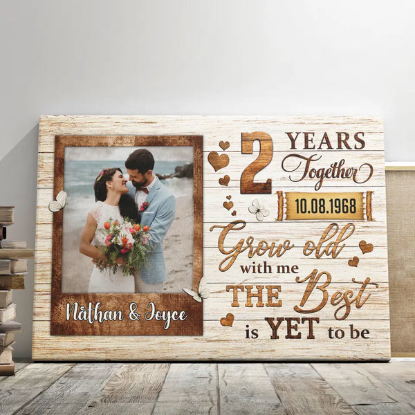 Personalized Canvas Prints, Custom Photo, Gifts For Couples, Wedding Gifts, 2nd  Anniversary Gifts, Grow Old Dem Canvas
