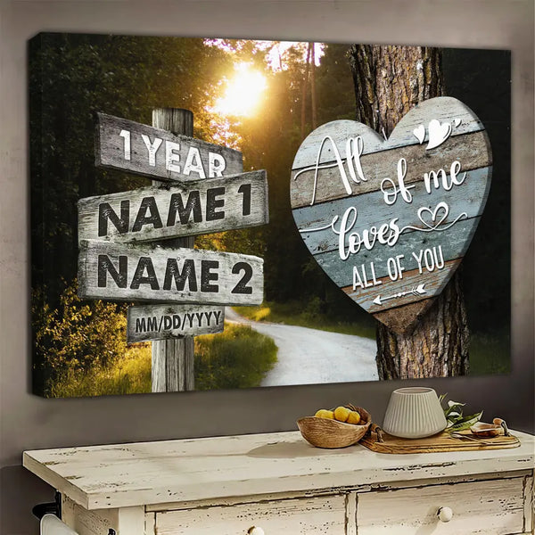 Personalized Canvas Prints, Custom Name, And Date Sign Family Street Sign, 1st Anniversary, Gifts For Couples, Anniversary Gifts Dem Canvas