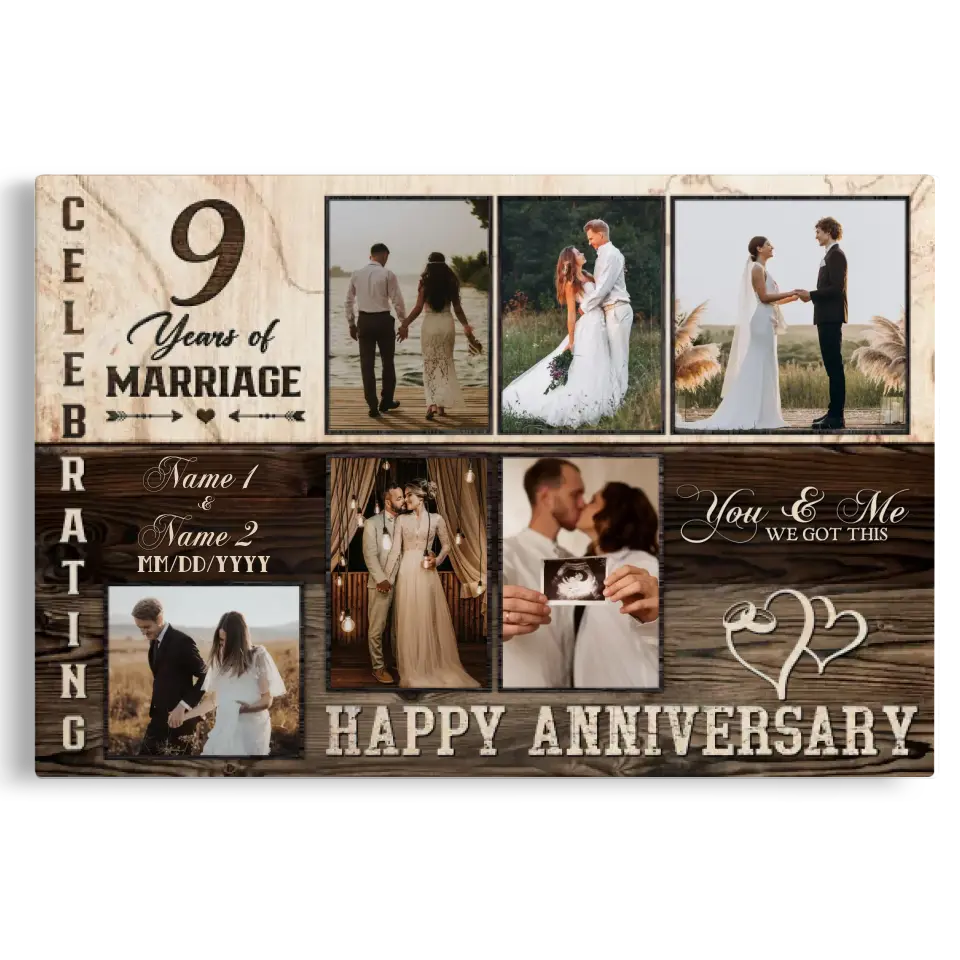 Personalized Canvas Prints, Custom Photo, Happy Wedding Anniversary Gi