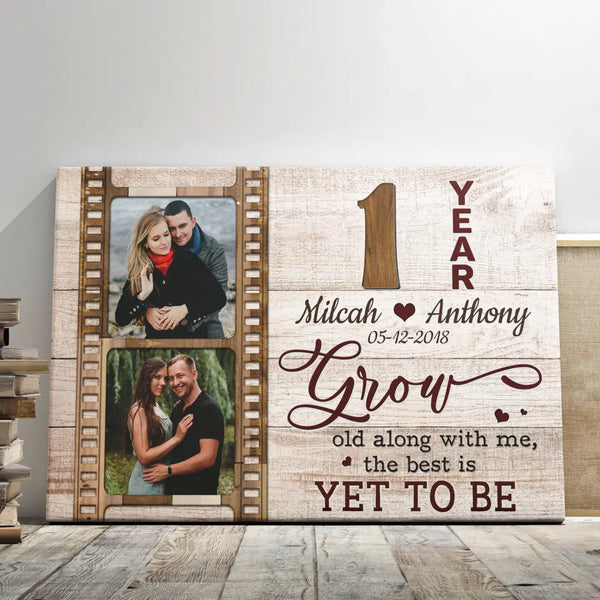 Personalized Canvas Prints, Custom Photo, Gifts For Couples, 1 Year Wedding Anniversary Gift For Wife For Husband Dem Canvas