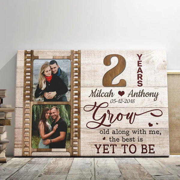 Personalized Canvas Prints, Custom Photo, Gifts For Couples, 2 Years Wedding Anniversary Gift For Wife For Husband Dem Canvas