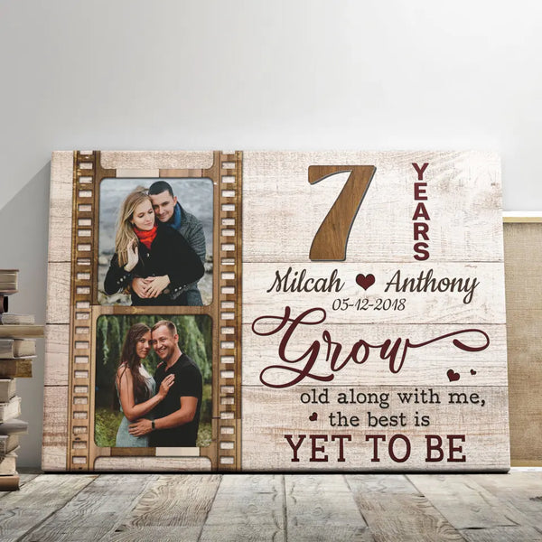 Personalized Canvas Prints, Custom Photo, Gifts For Couples, 7 Years Wedding Anniversary Gift For Wife For Husband Dem Canvas