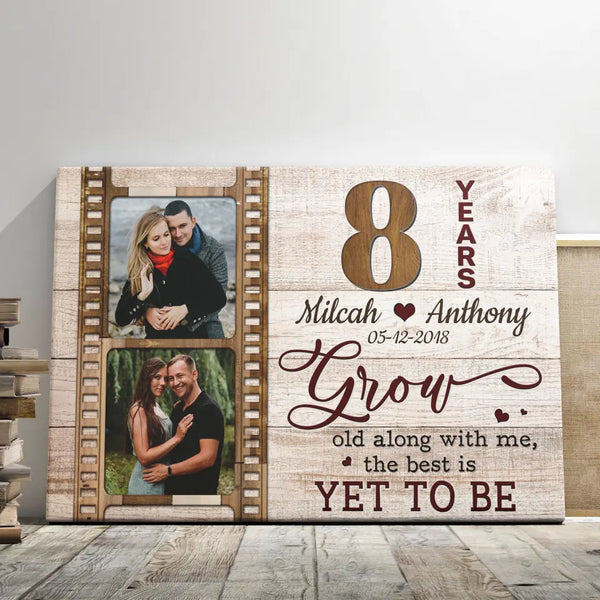 Personalized Canvas Prints, Custom Photo, Gifts For Couples, 8 Years Wedding Anniversary Gift For Wife For Husband Dem Canvas