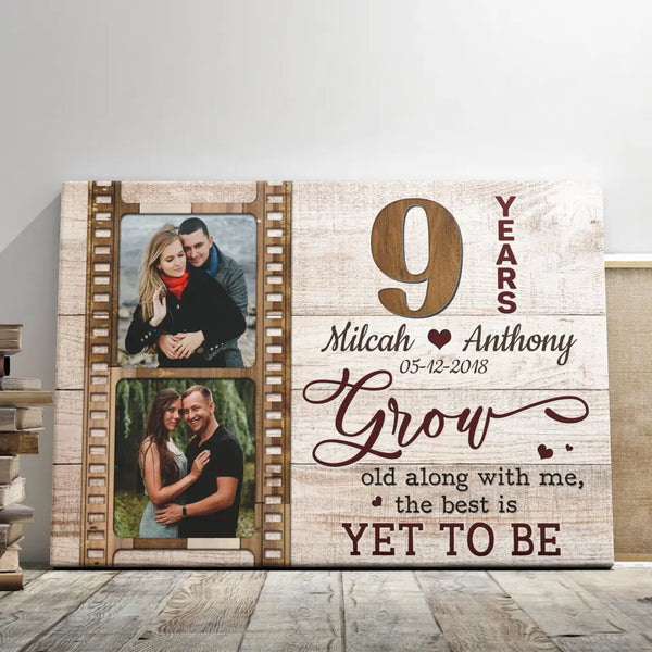 Personalized Canvas Prints, Custom Photo, Gifts For Couples, 9 Years Wedding Anniversary Gift For Wife For Husband Dem Canvas