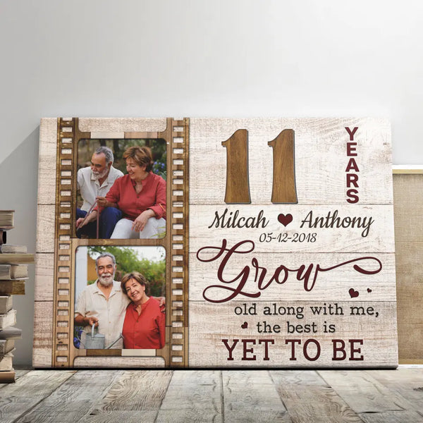 Personalized Canvas Prints, Custom Photo, Gifts For Couples, 11 Years Wedding Anniversary Gift For Wife For Husband Dem Canvas