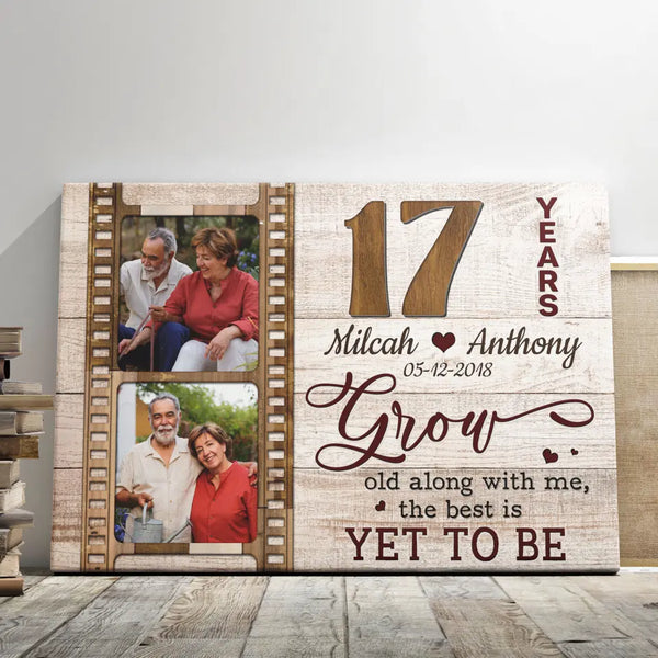 Personalized Canvas Prints, Custom Photo, Gifts For Couples, 17 Years Wedding Anniversary Gift For Wife For Husband Dem Canvas
